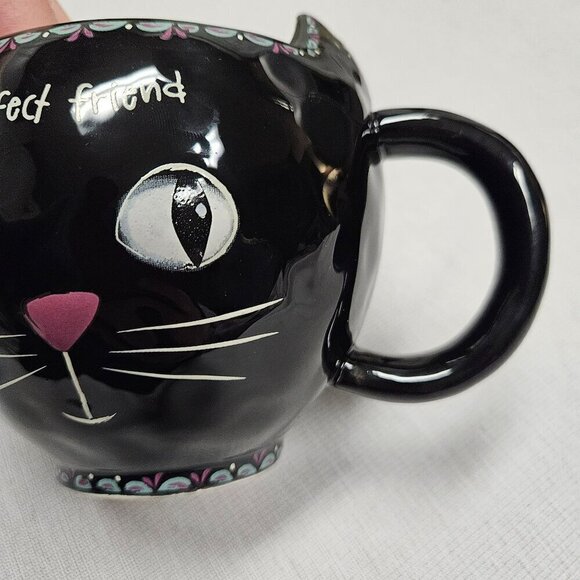 Natural life NWT‎ Black Cat Ceramic Mug "Purr-Fect Friend" Coffee Cup - Picture 11 of 16